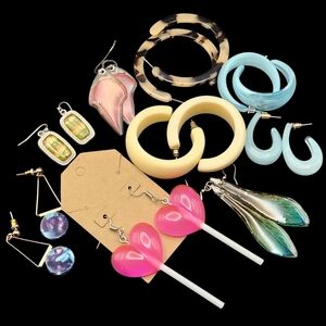 Bundle of 9 Fun Fashion Earrings ~ Acrylic & Resin ~ 1 Kenneth Cole